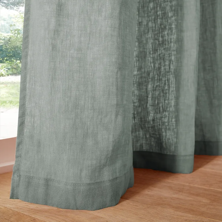 Onega Washed Linen Single Curtain with Concealed Tabs - 8