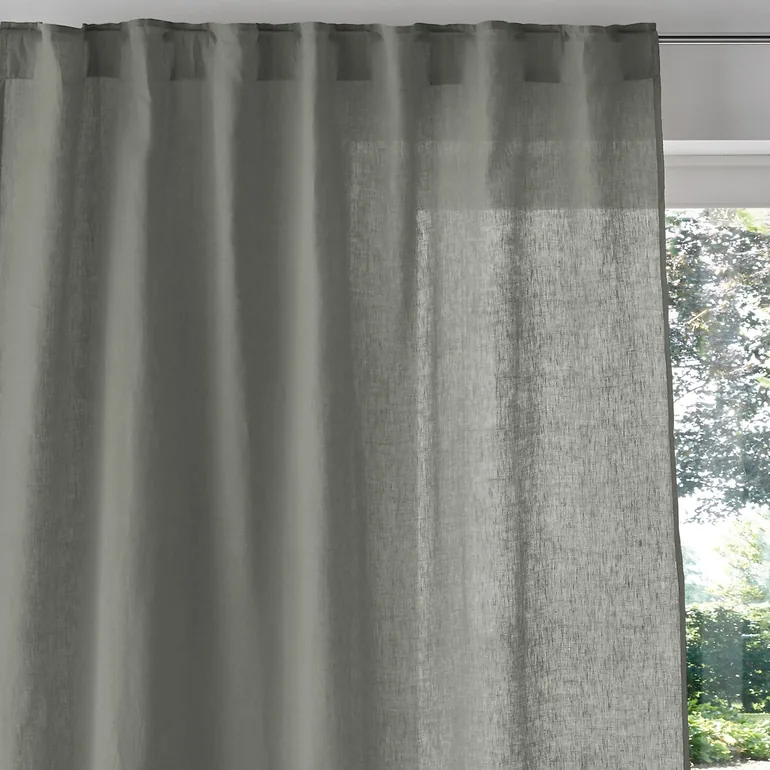 Onega Washed Linen Single Curtain with Concealed Tabs - 2