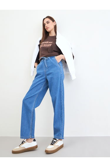 Women Blue High Rise Relaxed Fit Jeans