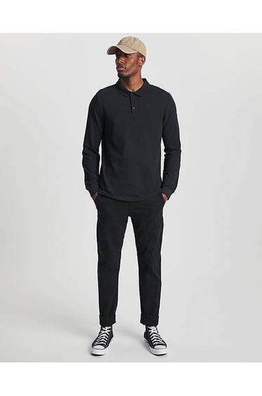 Pure Cotton Long Sleeve Pique Polo
