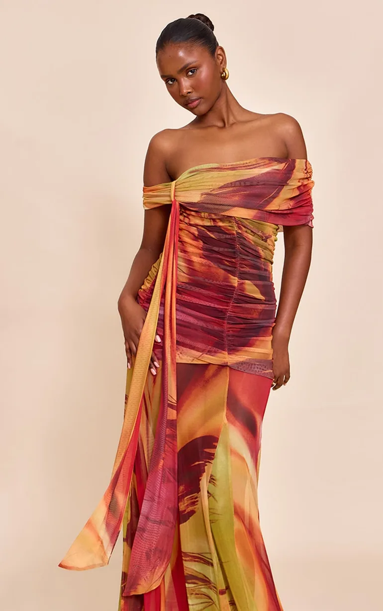 burnt orange maxi dress long sleeve BamGleam Women's Solid Color Contrast Mesh Long Sleeve Maxi Dress Elegant Sexy Floor Wedding Night Out Party Evening Gown Burnt Orange Autumn