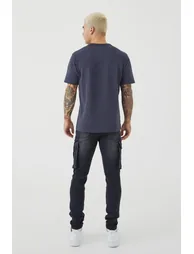 Skinny Stretch Cargo Jean - washed black - 1
