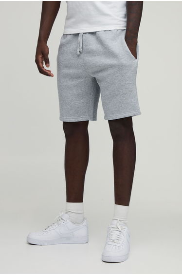 Basic Slim Fit Jersey Short - grey marl