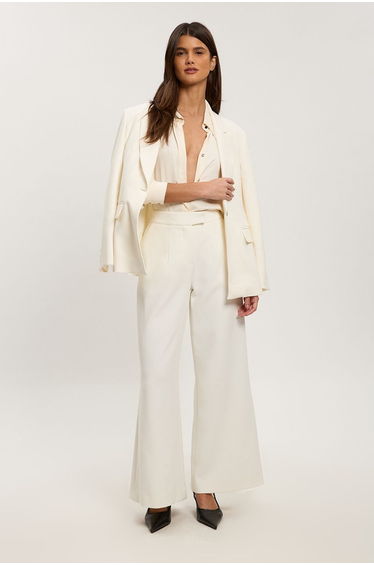Petite Compact Stretch Straight Leg Tailored Trousers