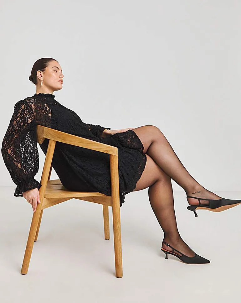 black lace smock dress Black Lace Corset Smock Dress