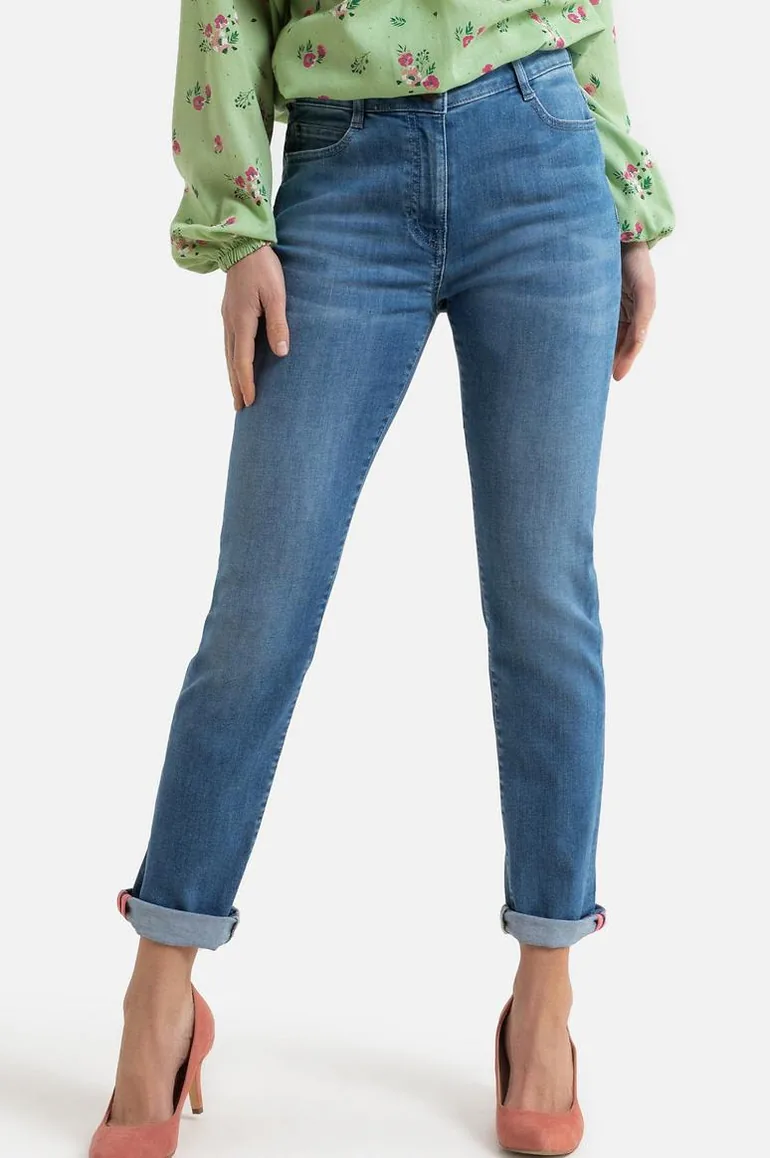 Regular Straight Jeans in Organic Stretch Drenim, Length 30.5''