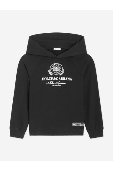 Dolce & Gabbana Boys Flock Logo Hoodie in Black