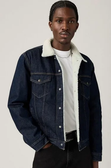 Denim Sherpa-Lined Jacket