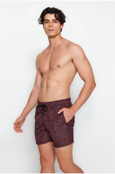 Swim Shorts - Black - Geometric pattern