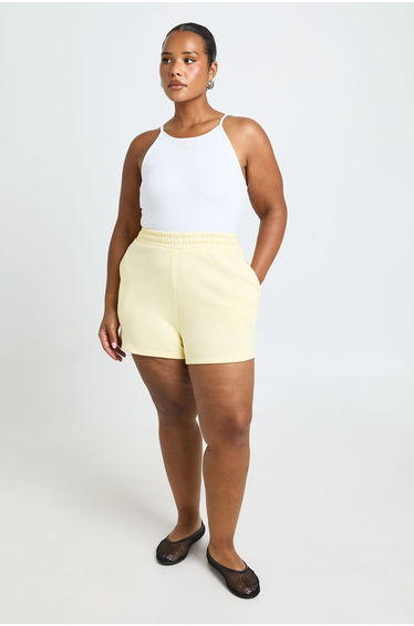 Plus Thick Waist band shorts - butter