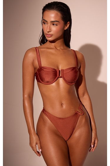 Bronze U Bar Tanga Bikini Bottoms