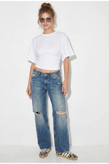 LUCCI Women's Crop Crew Neck T-shirt
