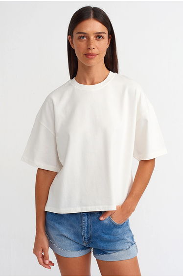 DILVIN Oversized Cotton Crew Neck T-Shirt