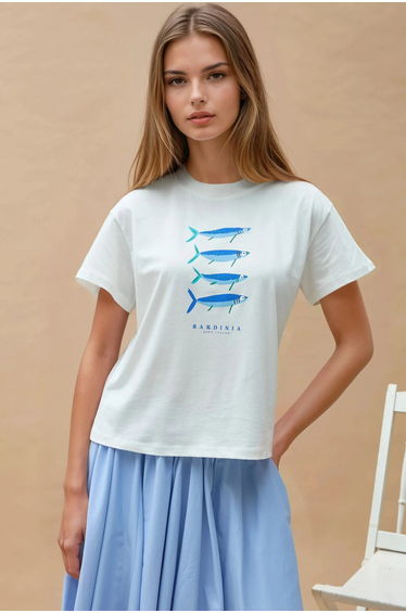 Printed Regular Fit Crew Neck 100% Cotton T-shirt
