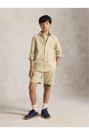 Ralph Lauren Boys Cotton Oxford Shirt in Ivory