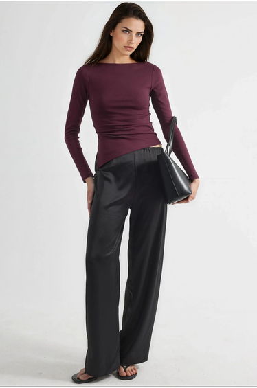 BUSEM Boat Neck Cotton Blouse