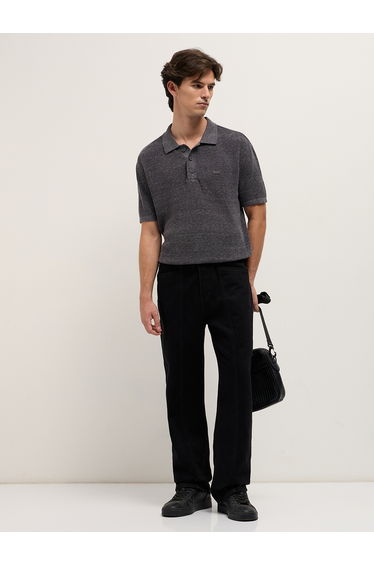 Men Pure Cotton Solid Relaxed Fit Polo