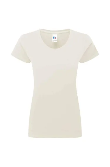 Russell Womens/Ladies Authentic Classic Ringspun Cotton T-Shirt - Natural