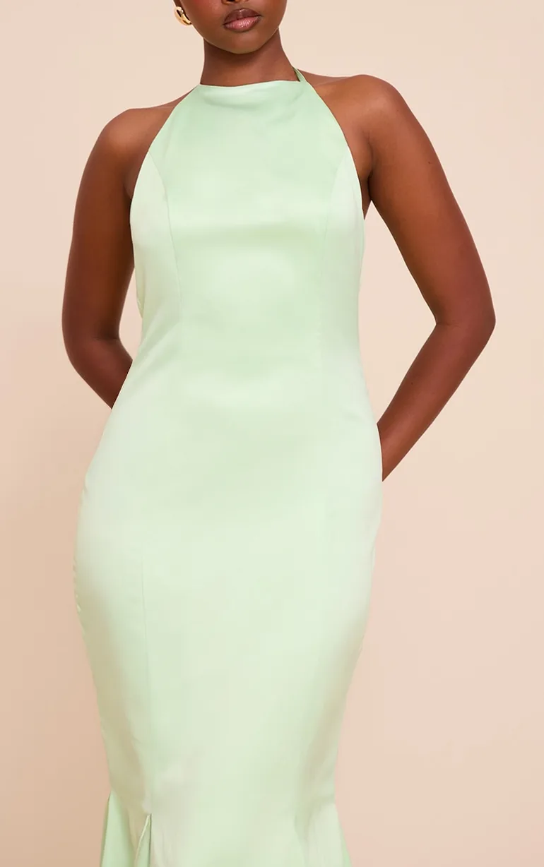 slim fit dress slacks Green Satin Off The Shoulder Puff Sleeve Ball Gown