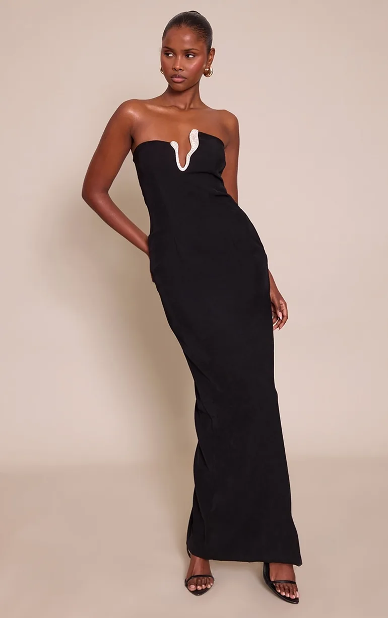 black strapless bodycon maxi dress Sorority Formal Dress | Eden Strapless Maxi Dress