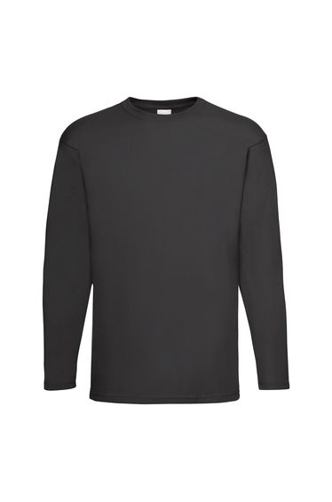 Mens Value Long Sleeve Casual T-Shirt - Jet Black