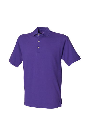 Henbury Mens Classic Cotton Pique Heavy Polo Shirt - Purple