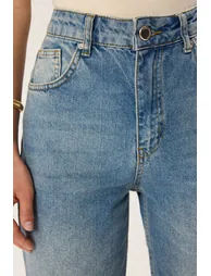 Blue High Waist Wide Leg Jeans - 3