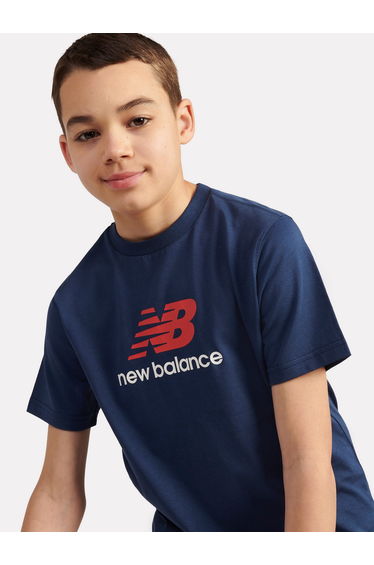 Boys Jersey Stacked Logo T-Shirt in Navy