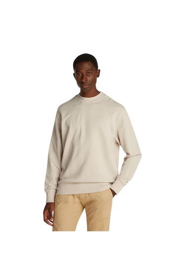 Calvin Klein Mens Puff Print Cotton Blend Embellished Sweatshirt - Moonbeam