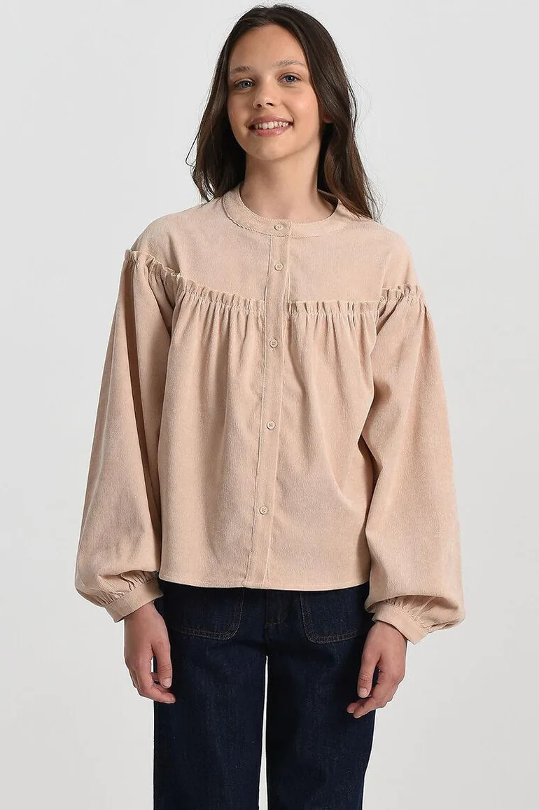 Draping Long Sleeve Blouse
