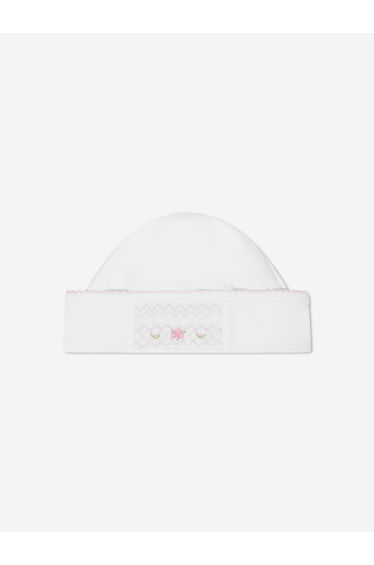 Baby Girls Smocked Hat in White
