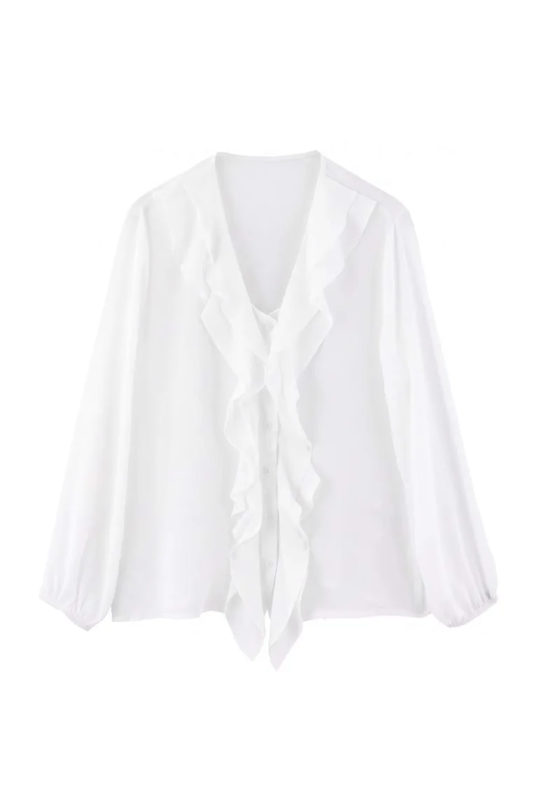 Ecru Chiffon Woven Plus Size Blouse