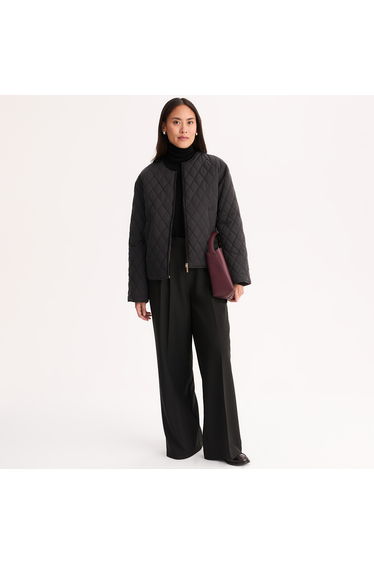 Short Reversible Padded Jacket with Zip Fastening