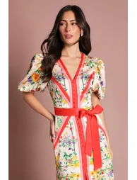 فستان كوست فاشن قميص متعدد الالوان بطبعة أزهار - 3