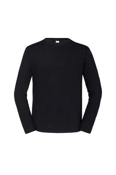 Fruit of the Loom Mens Iconic 195 Premium Ringspun Cotton Long-Sleeved T-Shirt - Black