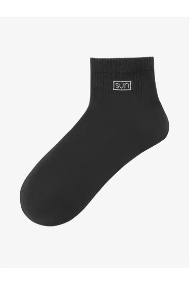 Men's Embroidered Ankle Socks - 2 Pairs