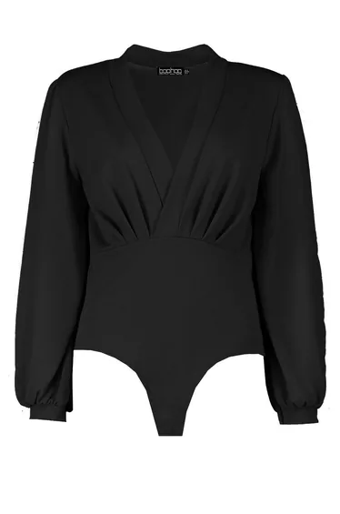 بودي سوت بتصميم لف بأكمام شيفون