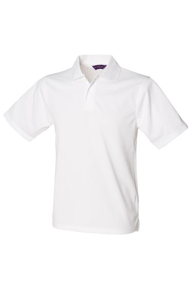Henbury Mens Coolplus® Pique Polo Shirt - White