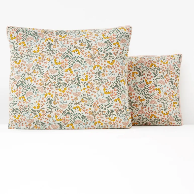 MAJARI Washed Cotton Floral Pillowcase