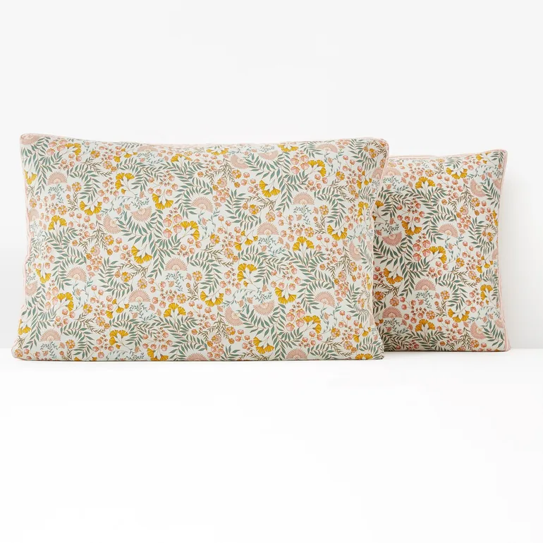 MAJARI Washed Cotton Floral Pillowcase - 2
