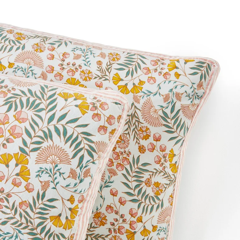 MAJARI Washed Cotton Floral Pillowcase - 3