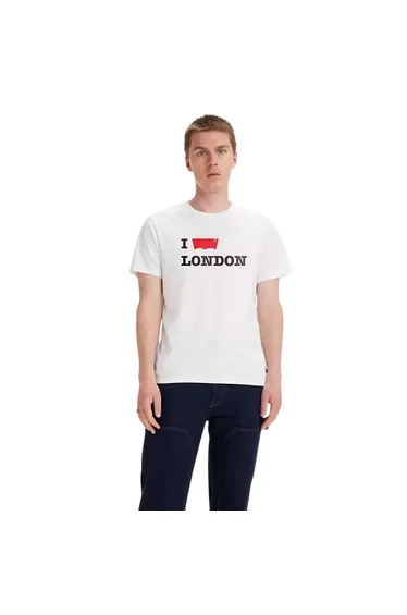 Levis Mens London Batwing Logo Crew Neck T-Shirt - White