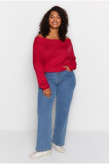 Plus Size Sweater - Burgundy - Regular fit