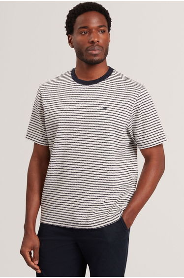Vexrin Oversized Striped T-Shirt Navy