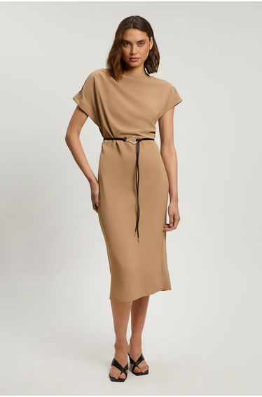 Stretched Crepe Maxi Dress