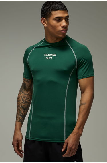 Training Dept Muscle Contrast Stitch T-Shirt - forest