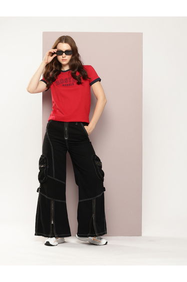 Women Regular Fit Embroidery T-Shirt