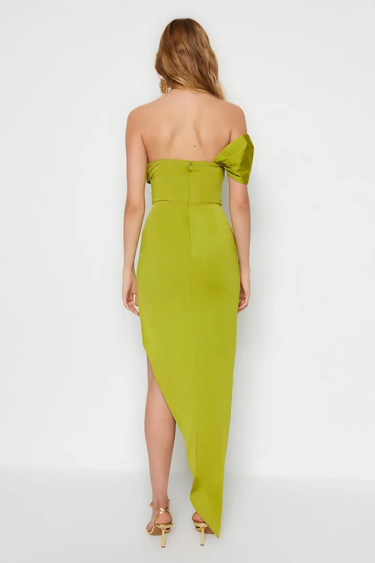 Off-Shoulder Column Midi Party Dress - 5