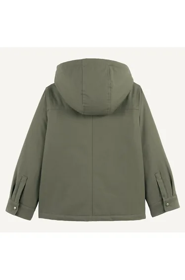 Removable Hood Jacket with Corduroy Collar