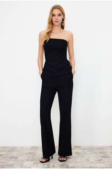 Black Bootcut / Boot Leg Woven Trousers